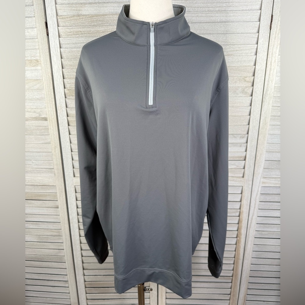 PETER MILLAR Men's Perth Tech-Jersey Half Zip Golf Shirt Gray-Large
